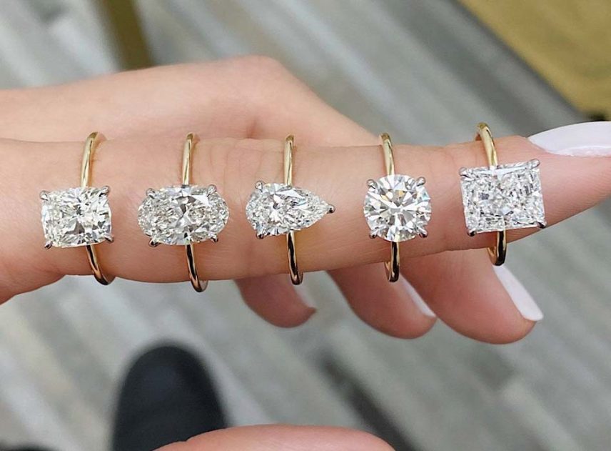 different shapes of diamond rings