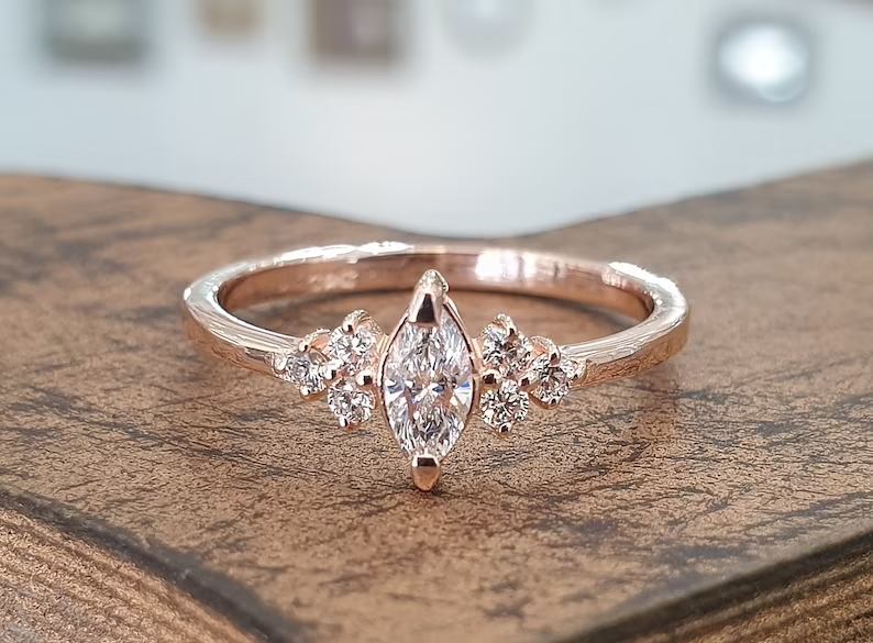 Captivate Her Heart with a Marquise Cut Engagement Ring.